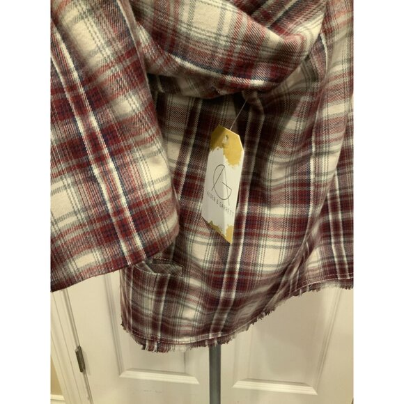 We The Free Red, White & Gray Plaid Alessandra Blazer W/ Notch Collar, Size XL - Picture 6 of 9
